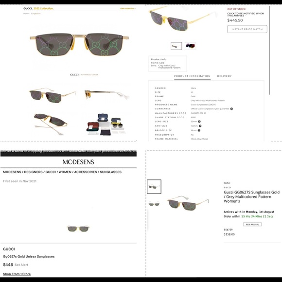 UNISEX GUCCI MIRRORED RAINBOW GG LOGO AS SEEN AT THE GRAMMYS ON BILLIE EILISH - Picture 9 of 16